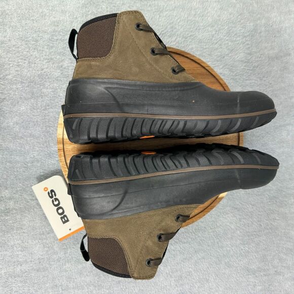 Bogs Boots Mens Size 9 Casual Lace Black Brown Duck Boots Waterproof Neo-Tech - Picture 6 of 10